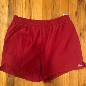 ALO Yoga Red Athletic Shorts Lightweight Elastic Fit